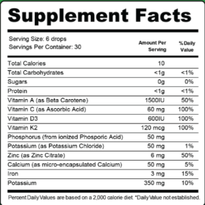 Dentitox Pro Supplement Facts
