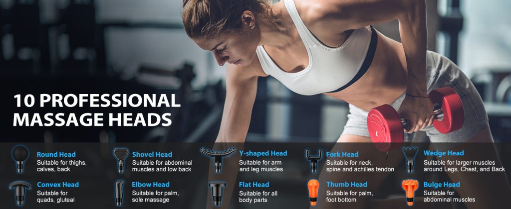 10 Interchangeable Massage Heads TOLOCO Massage Gun