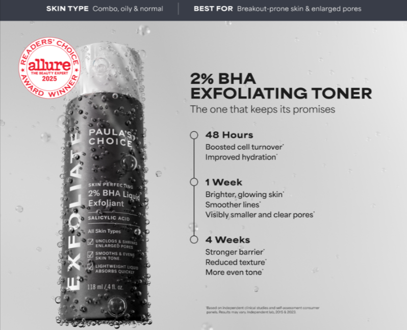 Features of Paula's Choice SKIN PERFECTING 2% BHA Liquid Exfoliant