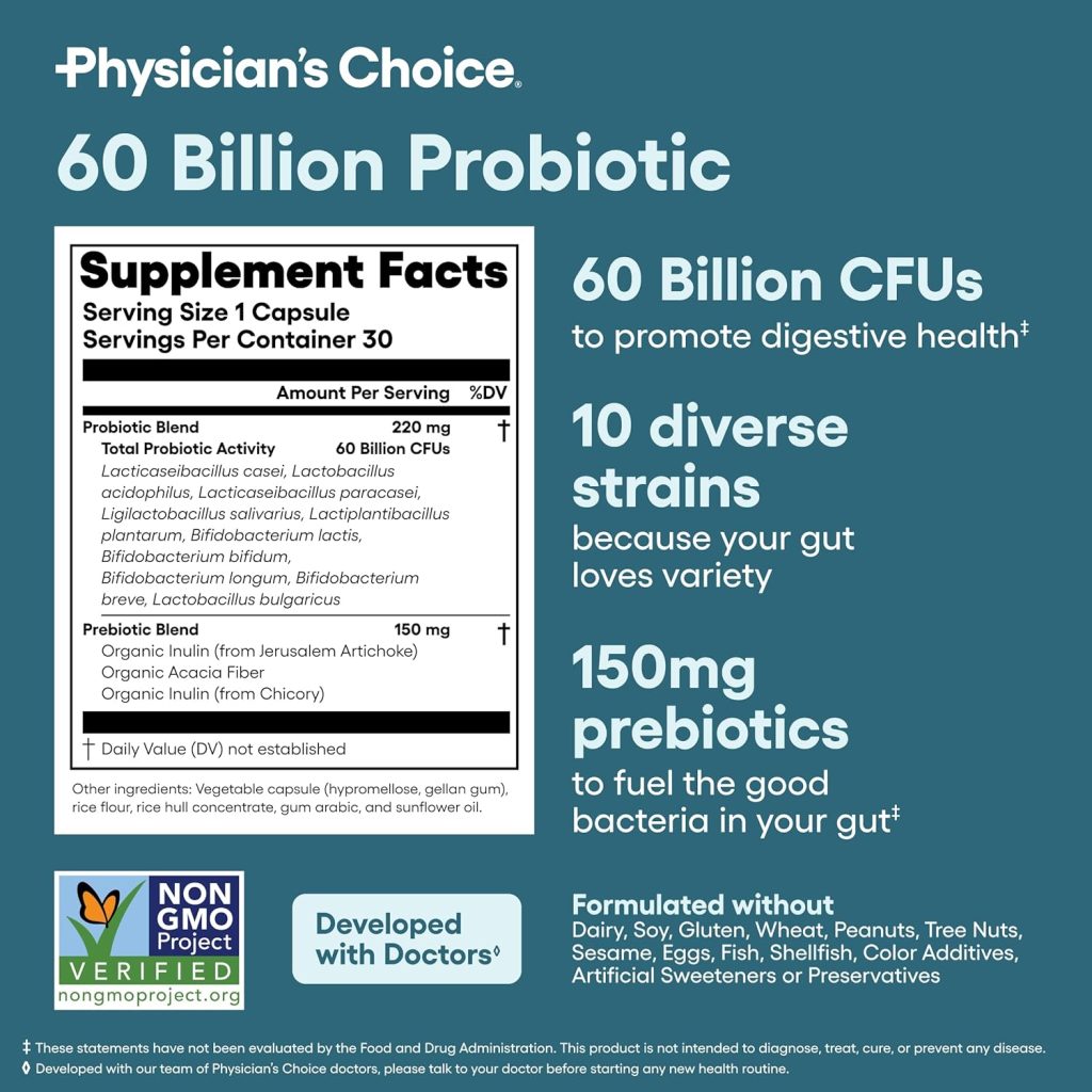 Ingredients Physician's CHOICE Probiotics 60 Billion CFU