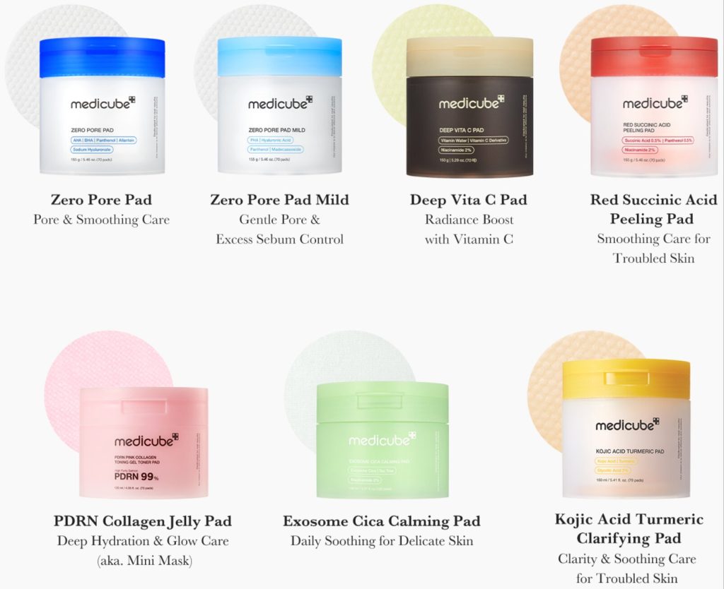 Medicube Toner Pad Varieties