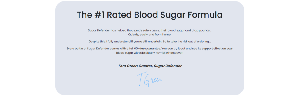 Sugar Defender no 1